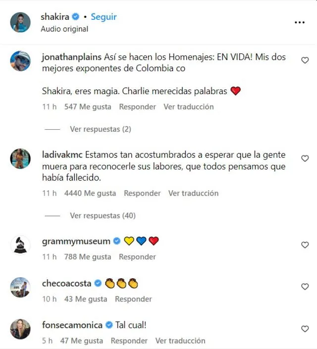 Usuarios reaccionan al mensaje de Shakira