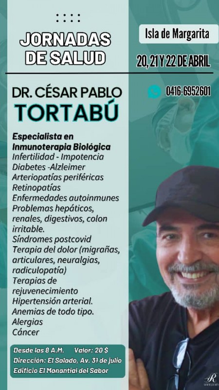 Jornada de Salud en Margarita Dr. César Pablo Tortabú